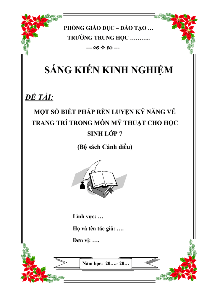 Một số biết pháp rèn luyện kỹ năng vẽ trang trí trong môn Mỹ thuật cho học sinh lớp 7 (Bộ sách Cánh diều)