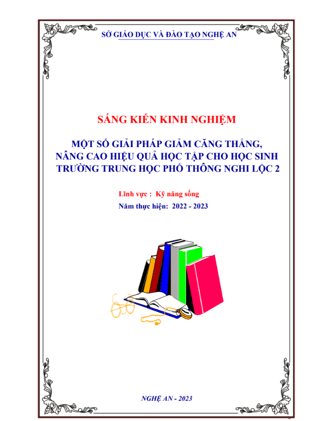 Một số giải pháp giảm căng thẳng, nâng cao hiệu quả học tập cho học sinh trường trung học phổ thông