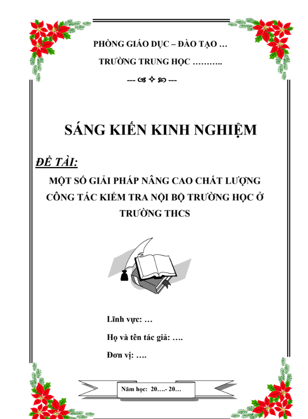 Một số giải pháp nâng cao chất lượng công tác kiểm tra nội bộ trường học ở Trường THCS