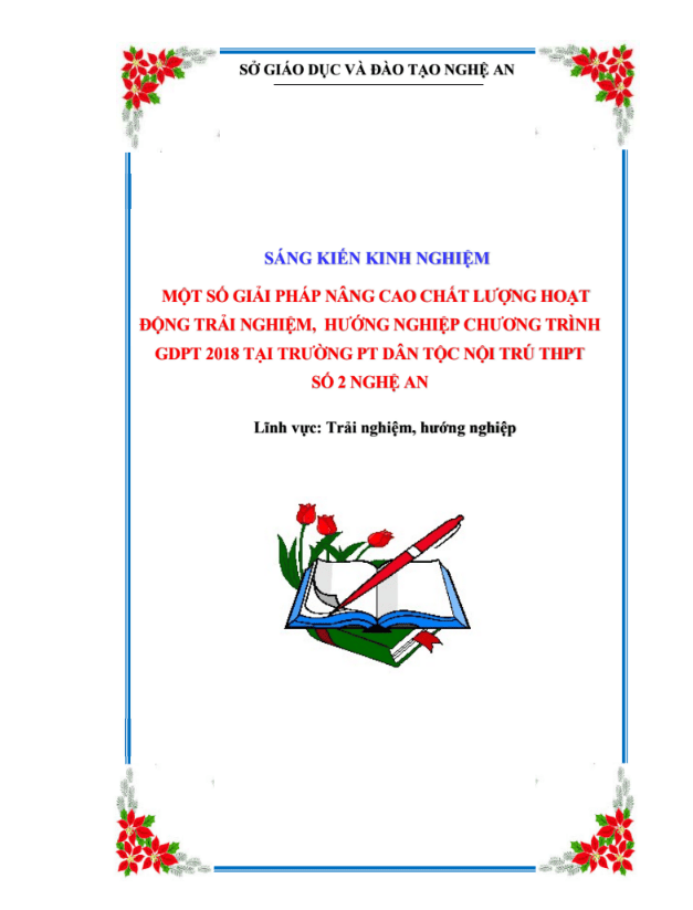 Một số giải pháp nâng cao chất lượng hoạt động trải nghiệm, hướng nghiệp chương trình GDPT 2018 tại trường PT dân tộc nội trú THPT – CÁNH DIỀU