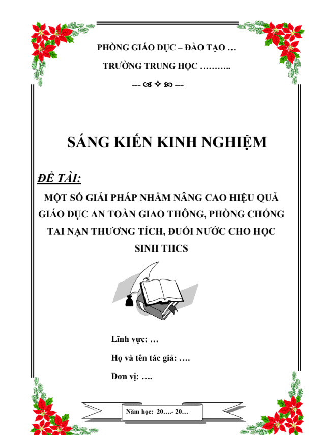 Một số giải pháp nhằm nâng cao hiệu quả giáo dục an toàn giao thông, phòng chống tai nạn thương tích, đuối nước cho học sinh THCS