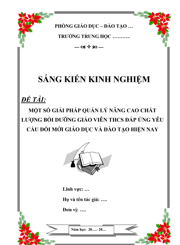 Một số giải pháp quản lý nâng cao chất lượng bồi dưỡng giáo viên THCS đáp ứng yêu cầu đổi mới giáo dục và đào tạo hiện nay