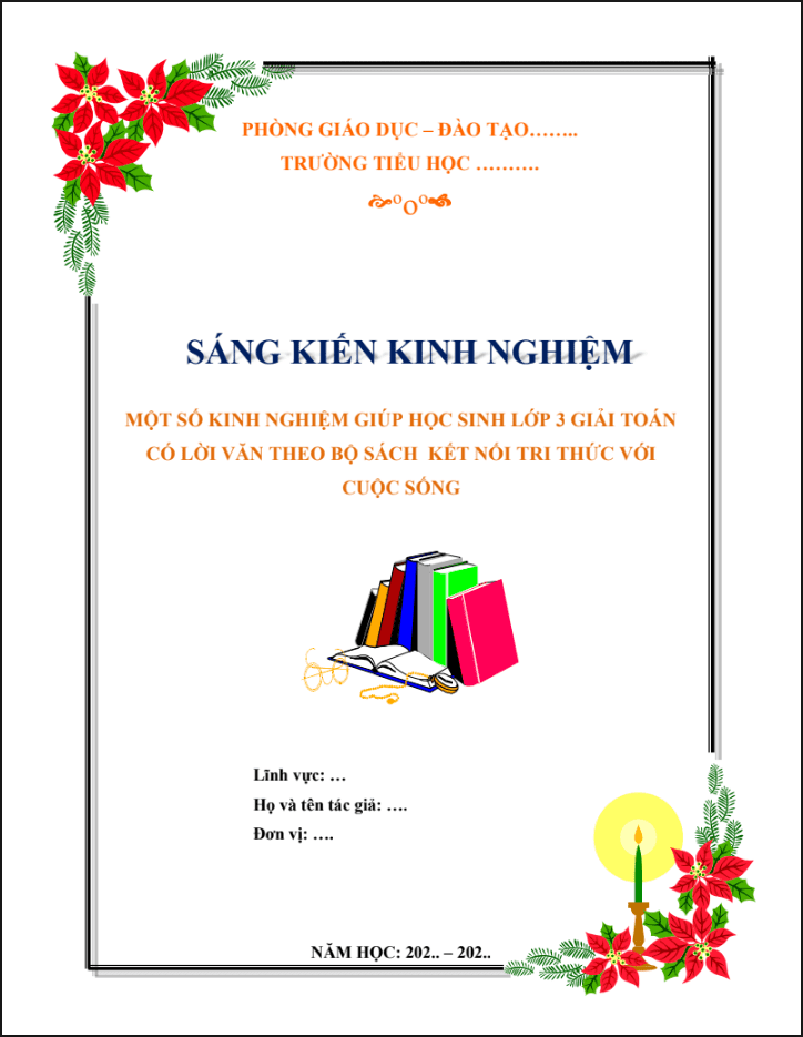 Một số kinh nghiệm giúp học sinh lớp 3 giải toán có lời văn theo bộ sách Kết nối tri thức