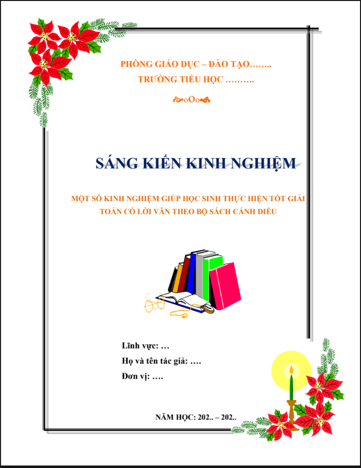 Một số kinh nghiệm giúp học sinh thực hiện tốt giải toán có lời văn theo bộ sách Cánh diều