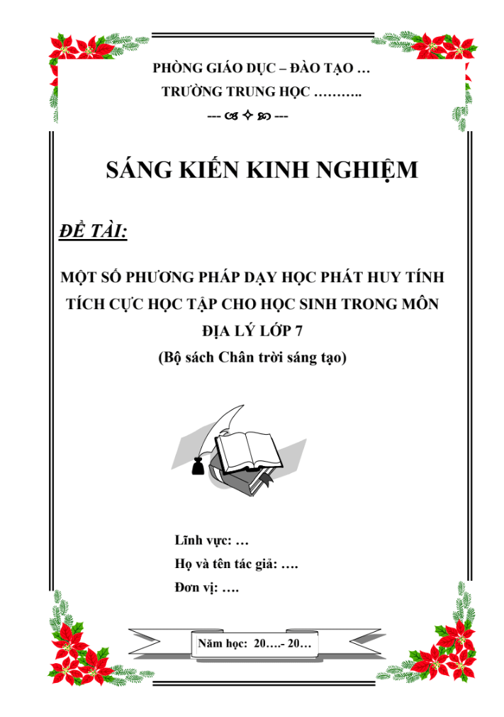 Một số phương pháp dạy học phát huy tính tích cực học tập cho học sinh trong môn Địa lý lớp 7 (Bộ sách Chân trời sáng tạo)