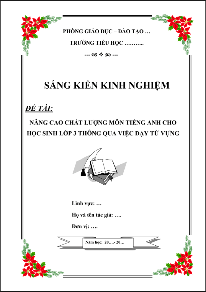 Nâng cao chất lượng môn Tiếng Anh cho học sinh lớp 3 thông qua việc dạy từ vựng ( Sách thí điểm/Global/Smart start/Family&friend)