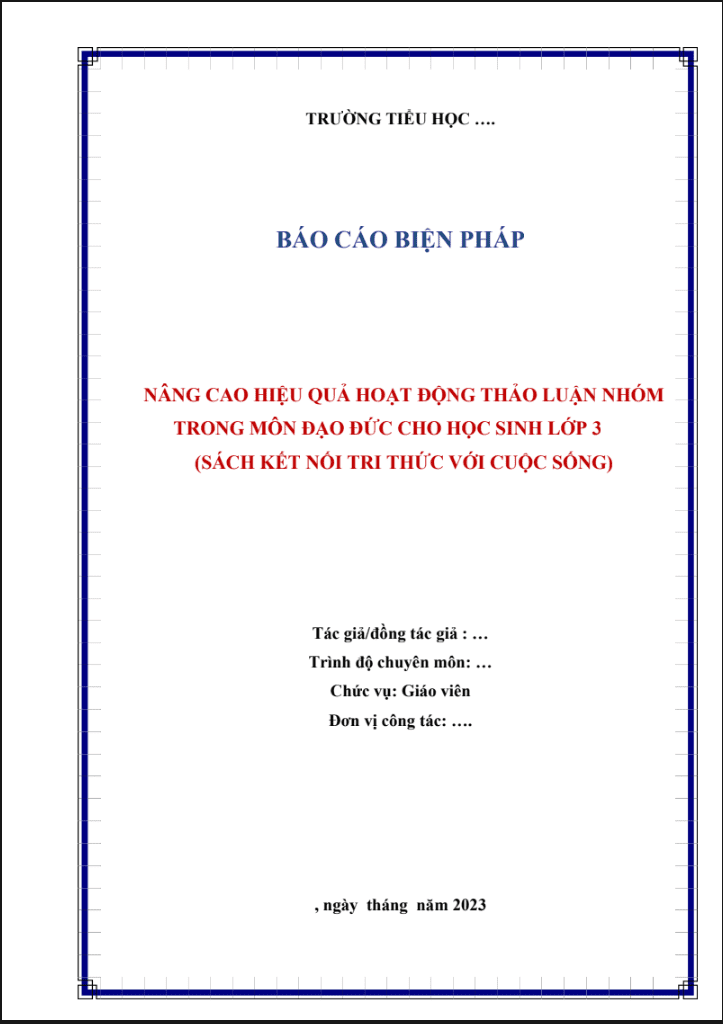 Nâng cao hiệu quả hoạt động thảo luận nhóm trong môn Đạo đức cho học sinh lớp 3 (KNTT)