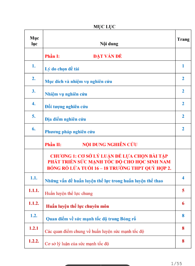 Nghiên cứu lựa chọn bài tập phát triển sức mạnh tốc độ cho học sinh nam Bóng rổ lứa tuổi 16 – 18 trường Trung học phổ thông