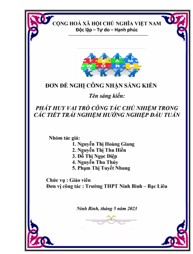 Phát huy vai trò công tác chủ nhiệm trong các tiết Hoạt động trải nghiệm, hướng nghiệp đầu tuần