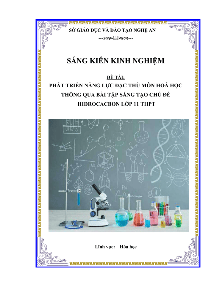 Phát triển năng lực đặc thù môn hóa học thông qua bài tập sáng tạo chủ đề HIDROCACBON lớp 11 THPT