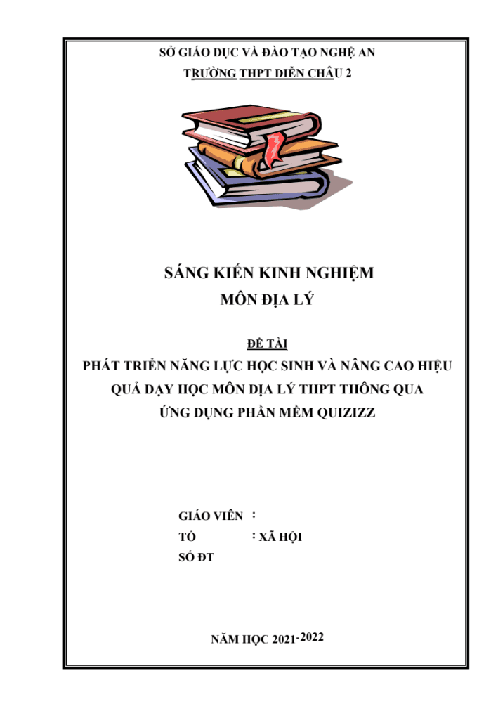 Phát triển năng lực học sinh và nâng cao hiệu quả dạy học môn Địa lý THPT thông qua ứng dụng phần mềm Quizizz