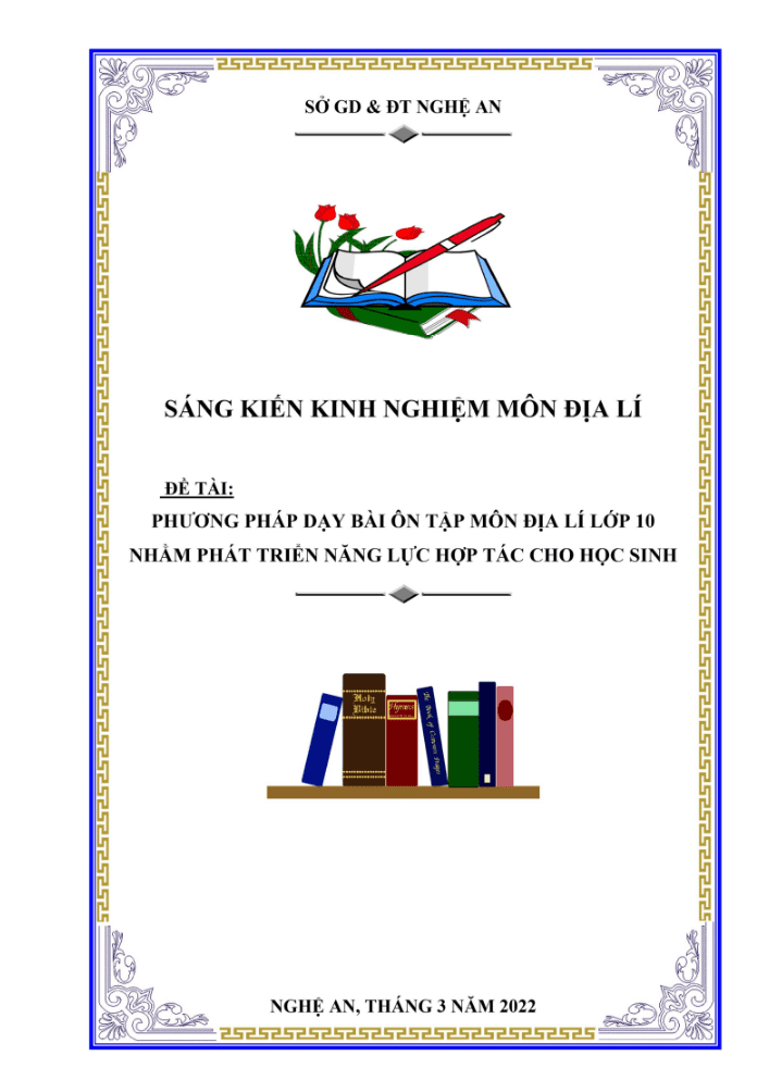 Phương pháp dạy bài ôn tập môn Địa lí lớp 10 nhằm phát triển năng lực hợp tác cho học sinh