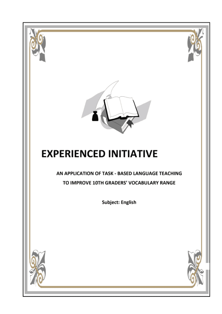 SKKN An application of task – based language teaching to improve 10th graders’ vocabulary range