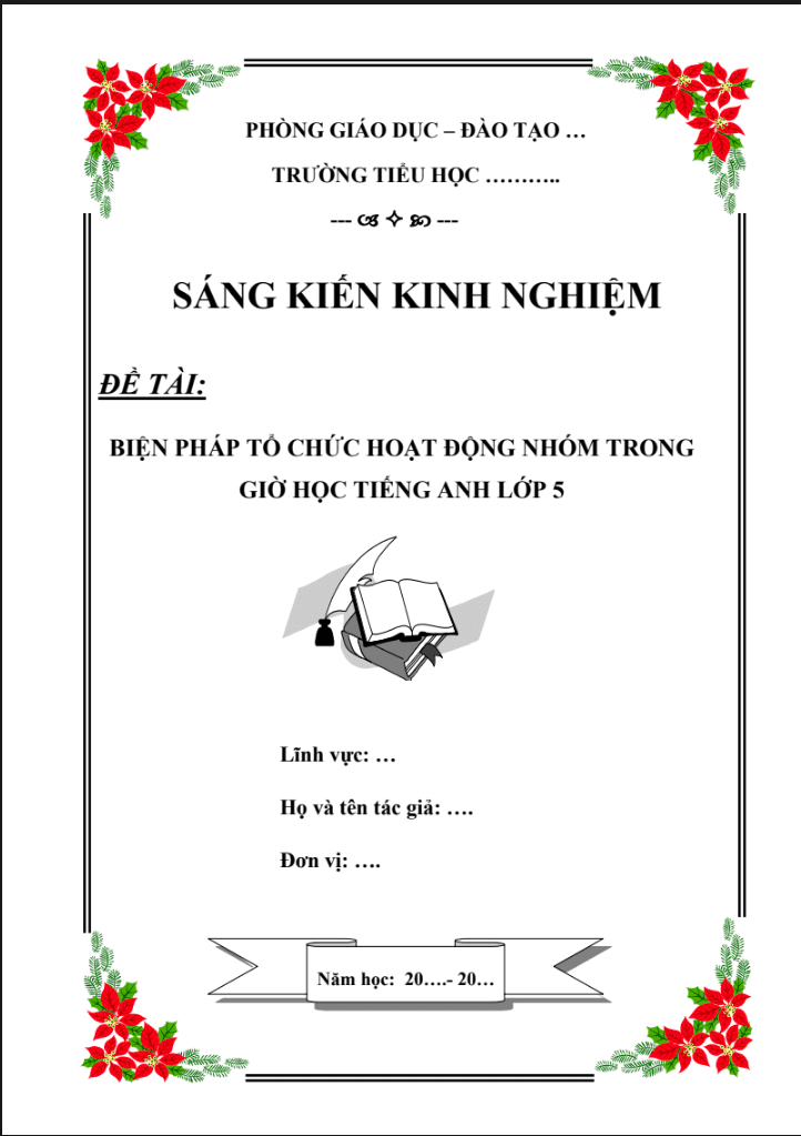 SKKN Biện pháp tổ chức hoạt động nhóm trong giờ học tiếng Anh lớp 5 ( Sách thí điểm/Global/Smart start/Family&friend)