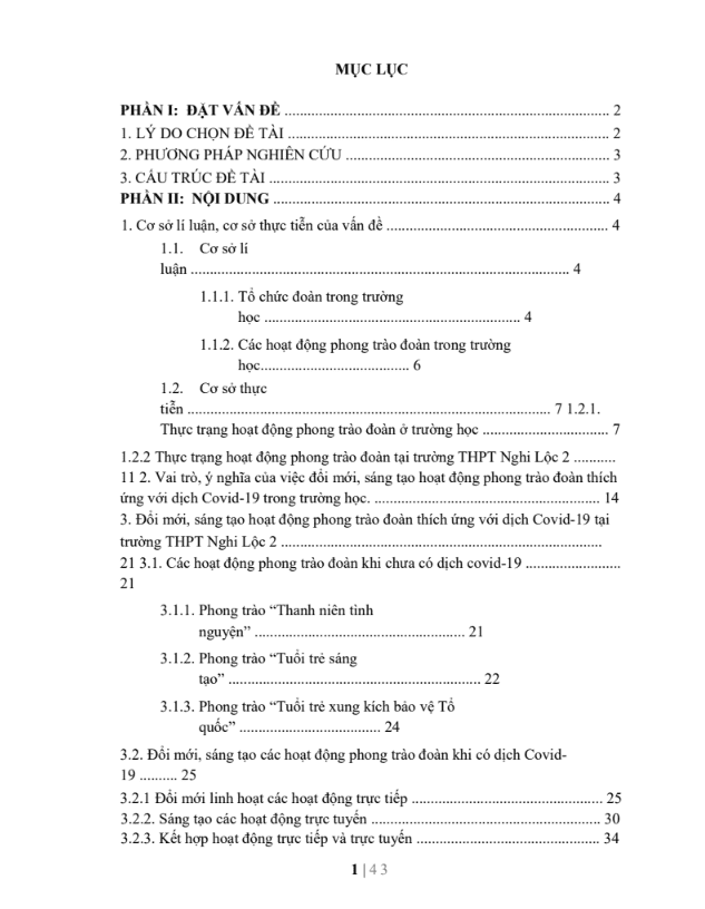 SKKN Đổi mới, sáng tạo hoạt động phong trào đoàn thích ứng với dịch covid-19 tại trường thpt