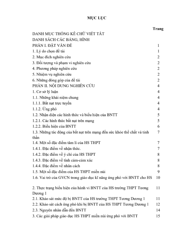 SKKN Giáo dục kỹ năng ứng phó với bắt nạt trực tuyến cho học sinh thpt miền núi