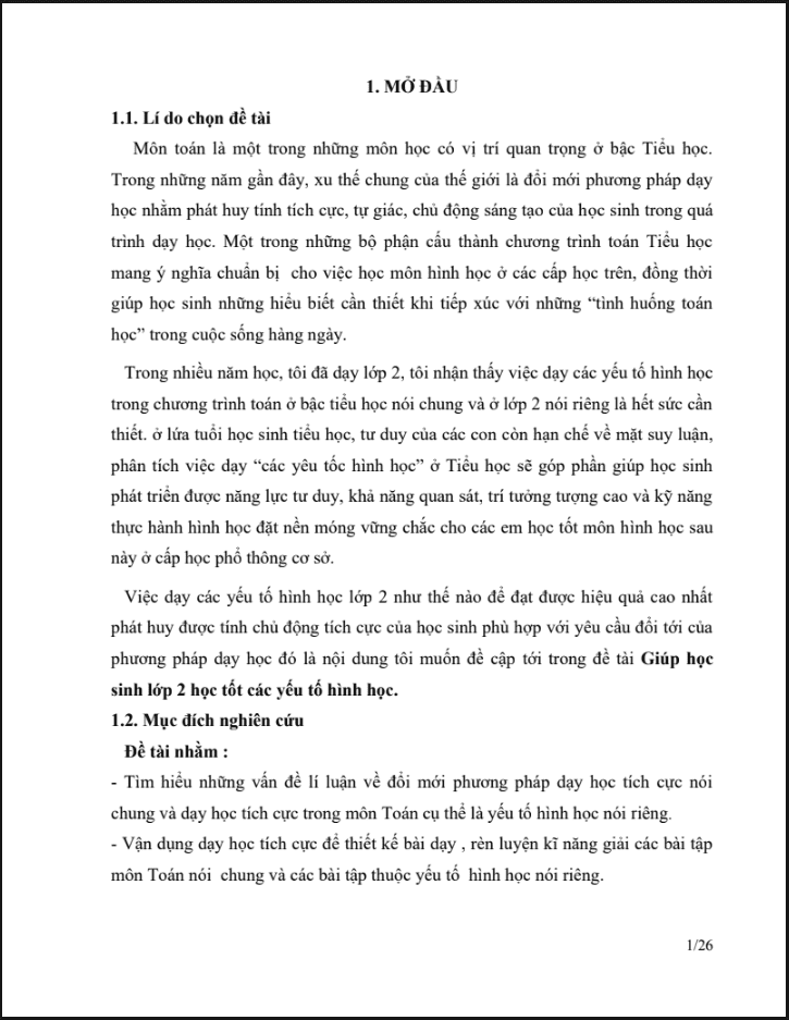 SKKN Giúp học sinh khối 2 học tốt các yếu tố hình học”