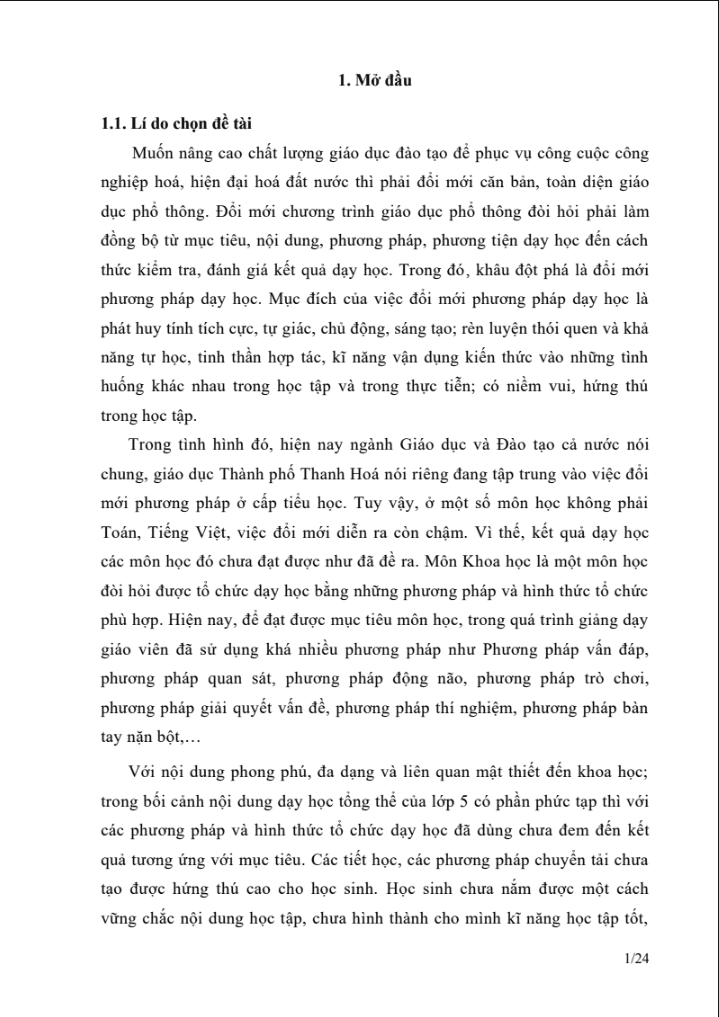 SKKN Góp phần nâng cao hiệu quả dạy học bằng việc sử dụng Phương pháp Bản đồ tư duy trong môn Khoa học 5