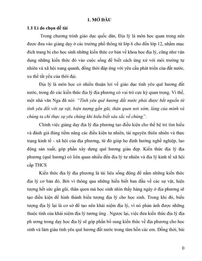 SKKN Hướng dẫn giáo viên dạy học kiến thức địa phương trong môn Địa lý 8