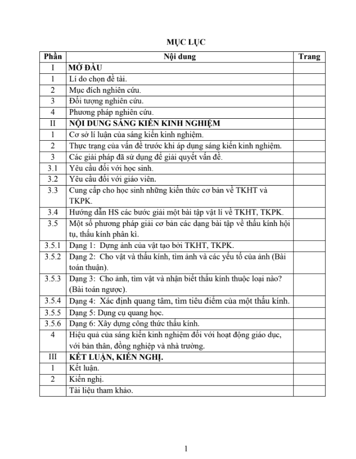 SKKN Hướng dẫn học sinh giải bài tập về thấu kính hội tụ và thấu kính phân kì trong môn Vật lí 9