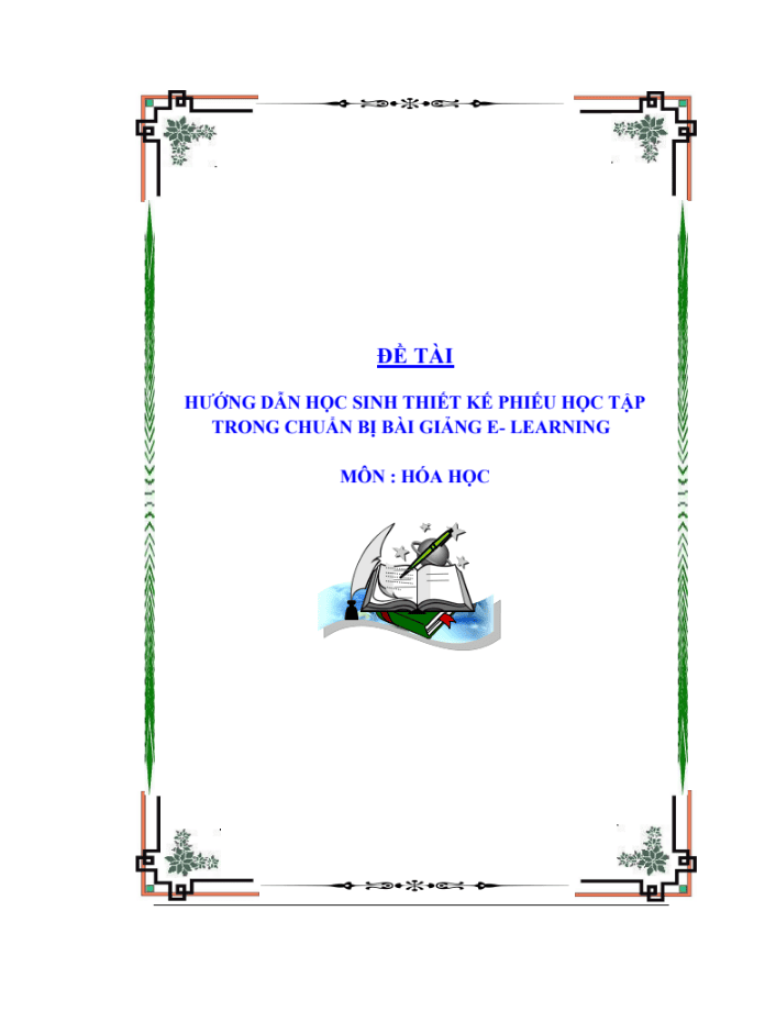 SKKN Hướng dẫn học sinh thiết kế phiếu học tập trong chuẩn bị bài giảng E- Learning