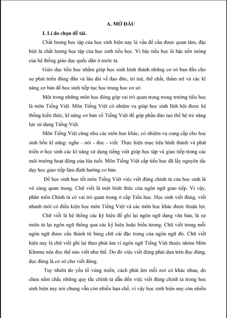 SKKN Kinh nghiệm giúp học sinh lớp 3 khắc phục một số lỗi sai chính tả