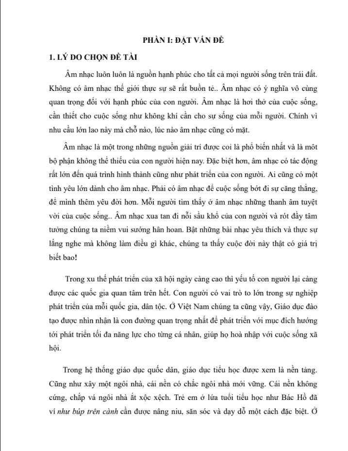SKKN Kinh nghiệm nâng cao chất lượng dạy và học môn âm nhạc cấp tiểu học