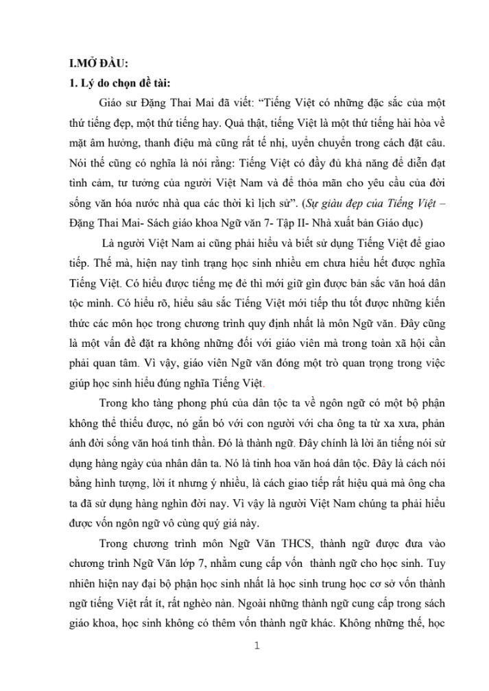 SKKN Kinh nghiệm rèn luyện cho sinh lớp 7 sử dụng thành ngữ trong khi nói và viết