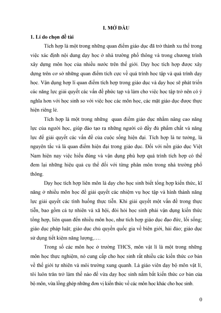 SKKN Kinh nghiệm tích hợp liên môn trong dạy học chương Quang học – Vật lí 7