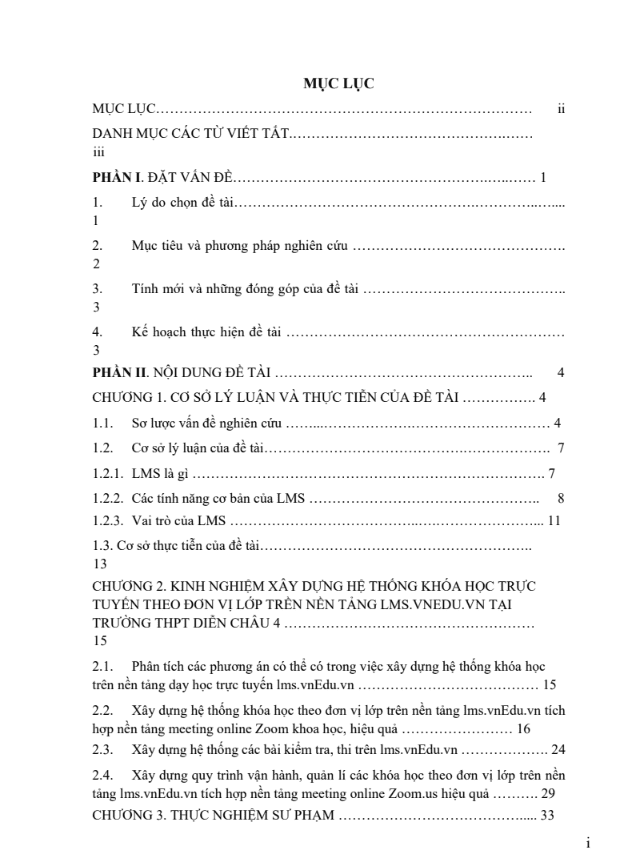 SKKN Kinh nghiệm xây dựng, quản lý và vận hành khóa học trên hệ thống lms.vnEdu.vn theo đơn vị lớp tại trường THPT trong dạy học trực tuyến ứng phó dịch Covid-19