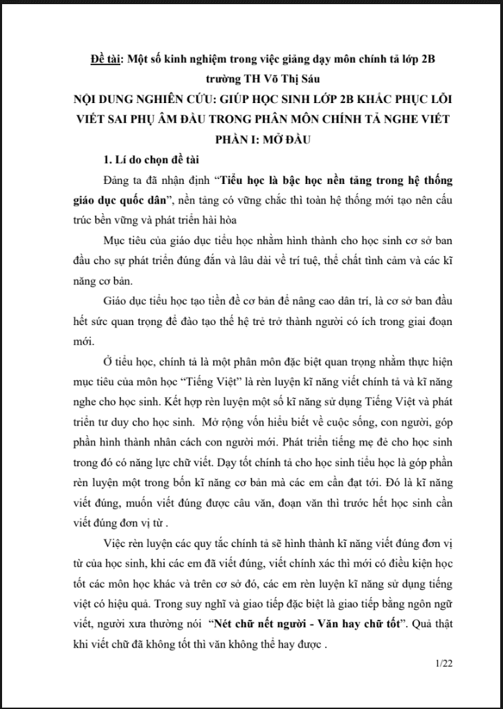 SKKN Giảng dạy môn chính tả lớp 2