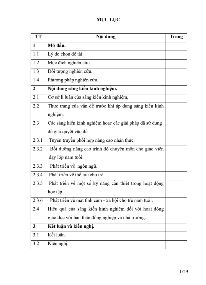 SKKN Một số biện pháp chỉ đạo giáo viên chuẩn bị tâm thế cho trẻ 5 tuổi vào lớp một