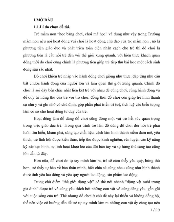 SKKN Một số biện pháp dạy trẻ 4 – 5 tuổi làm đồ dùng đồ chơi về chủ đề động vật nuôi trong gia đình