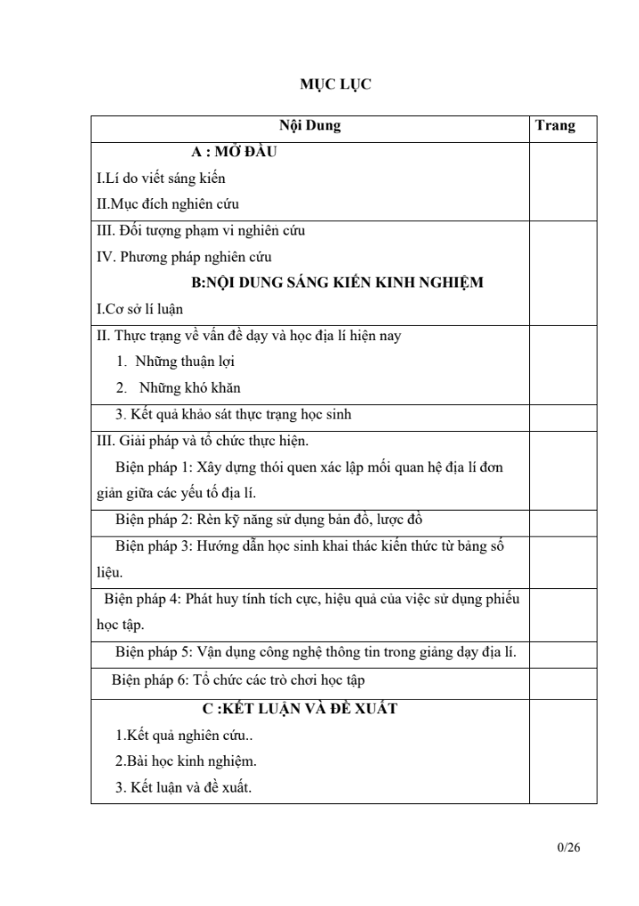 SKKN Một số biện pháp giúp học sinh lớp 5A trường Tiểu học Ban Công học tốt phân môn Địa lí