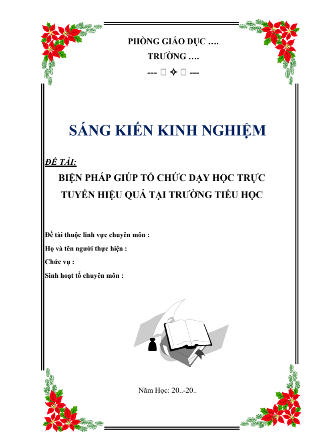 SKKN Một số biện pháp giúp tổ chức dạy học trực tuyến hiệu quả tại trường tiểu học