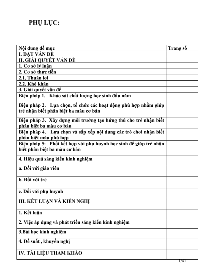 SKKN Một số biện pháp giúp trẻ 24- 36 tháng tuổi nhận biết phân biệt tôt ba màu cơ bản: màu xanh – màu đỏ – màu vàng