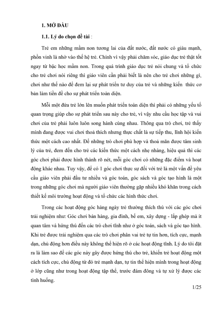SKKN Một số biện pháp giúp trẻ mẫu giáo 3 – 4 tuổi hoạt động tích cực, chủ động trong hoạt động góc