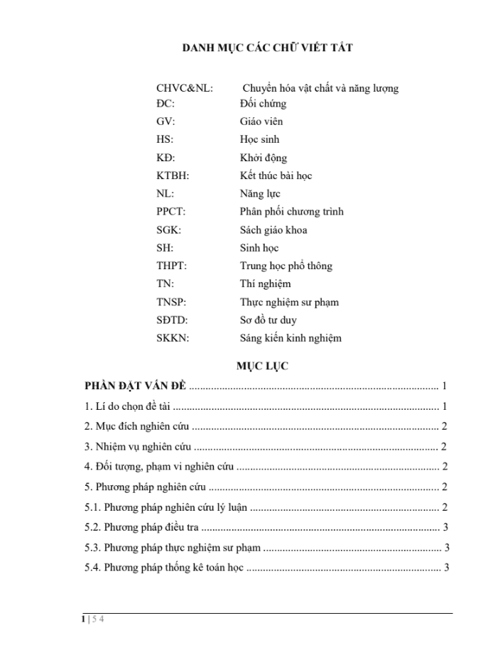 SKKN Một số biện pháp kết thúc bài học theo hướng phát triển năng lực học sinh trong dạy học phần chuyển hóa vật chất và năng lượng – sinh học 11