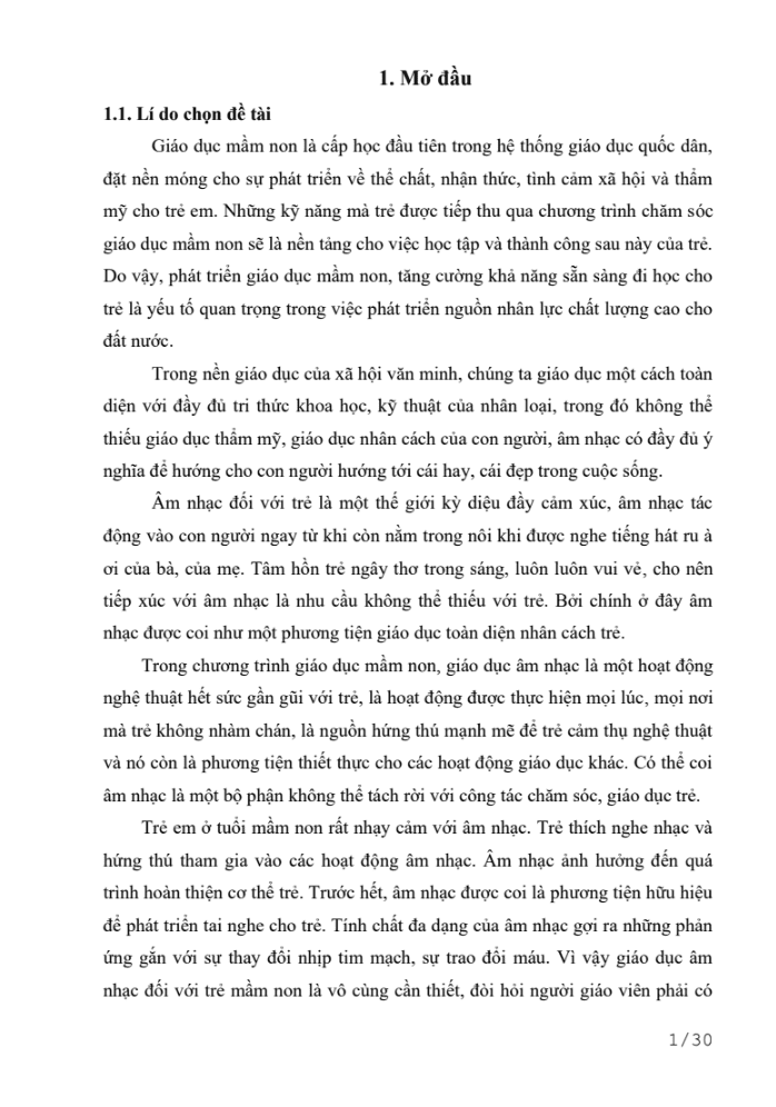 SKKN Một số biện pháp nâng cao chất lượng hoạt động âm nhạc “vận động theo nhạc” cho trẻ 4 – 5 tuổi