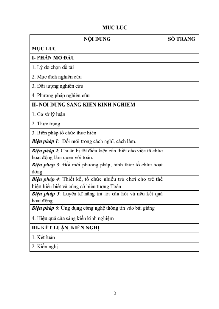 SKKN Một số biện pháp nâng cao chất lượng hoạt động làm quen với toán cho trẻ mẫu giáo 4 – 5 tuổi