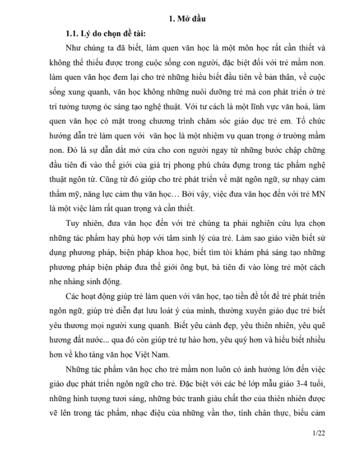 SKKN Một số biện pháp nâng cao chất lượng làm quen với văn học cho trẻ 3 – 4 tuổi