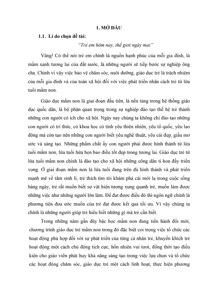 SKKN Một số biện pháp nâng cao chất lượng phát triển ngôn ngữ thông qua hoạt động nhận biết tập nói cho trẻ 24 – 36 tháng
