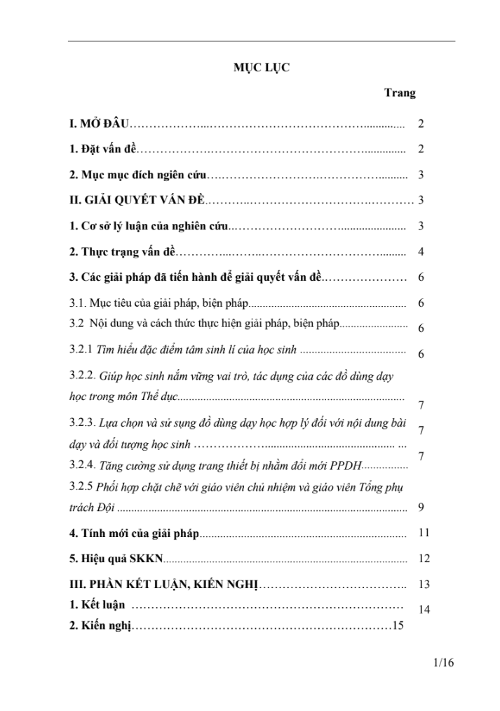 SKKN Một số biện pháp nâng cao hiệu quả sử dụng đồ dùng dạy học trong môn Thể dục lớp 5