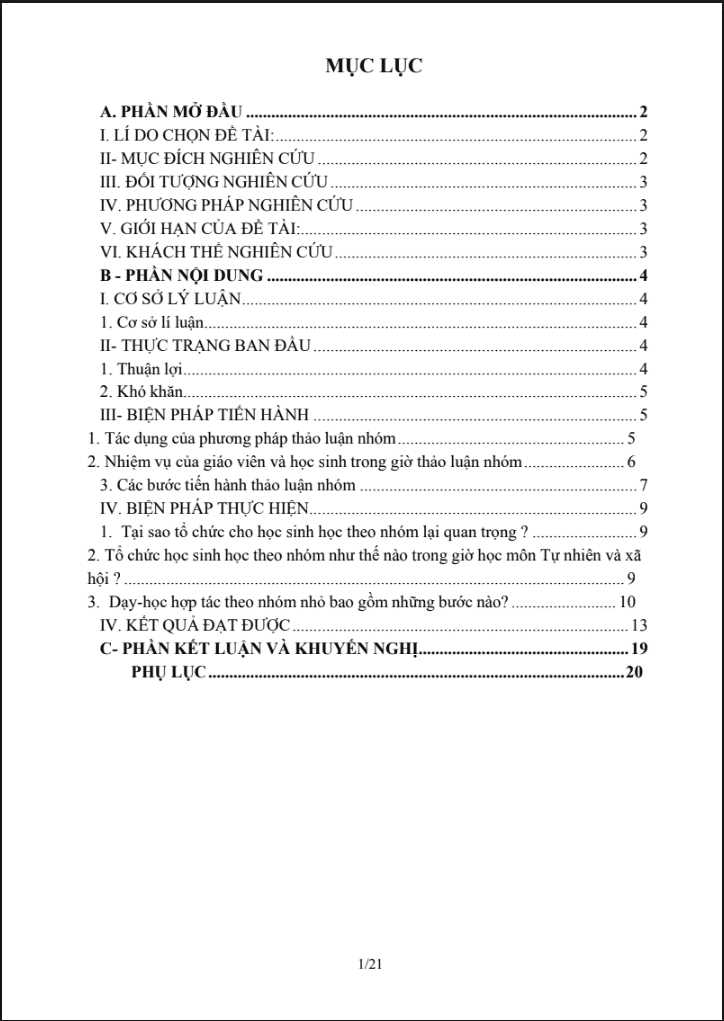 SKKN Một số biện pháp nâng cao hiệu quả sử dụng phương pháp thảo luận nhóm trong dạy học môn Tự nhiên và Xã hội lớp 2