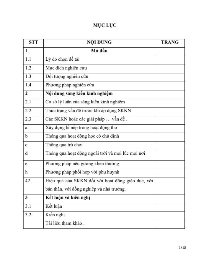 SKKN Một số biện pháp nâng cao làm quen với văn học thông qua hoạt động thơ cho trẻ 3 – 4 tuổi