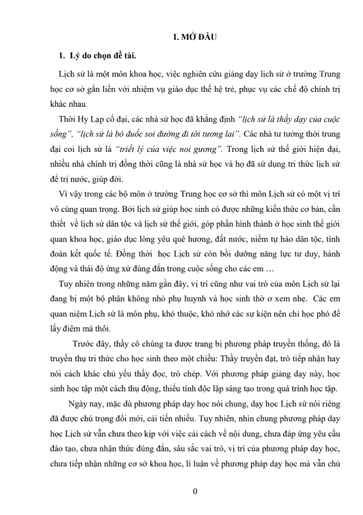 SKKN Một số biện pháp nhằm phát huy tính tích cực của học sinh trong dạy học phần lịch sử Việt Nam giai đoạn 1945 – 1954” (Lịch sử 9 Trung học cơ sở)