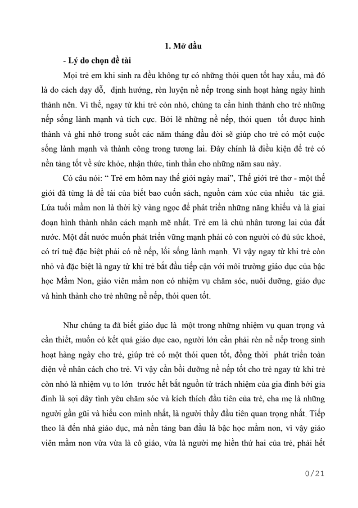 SKKN Một số biện pháp rèn luyện nề nếp trong sinh hoạt hàng ngày cho trẻ 24 – 36 tháng