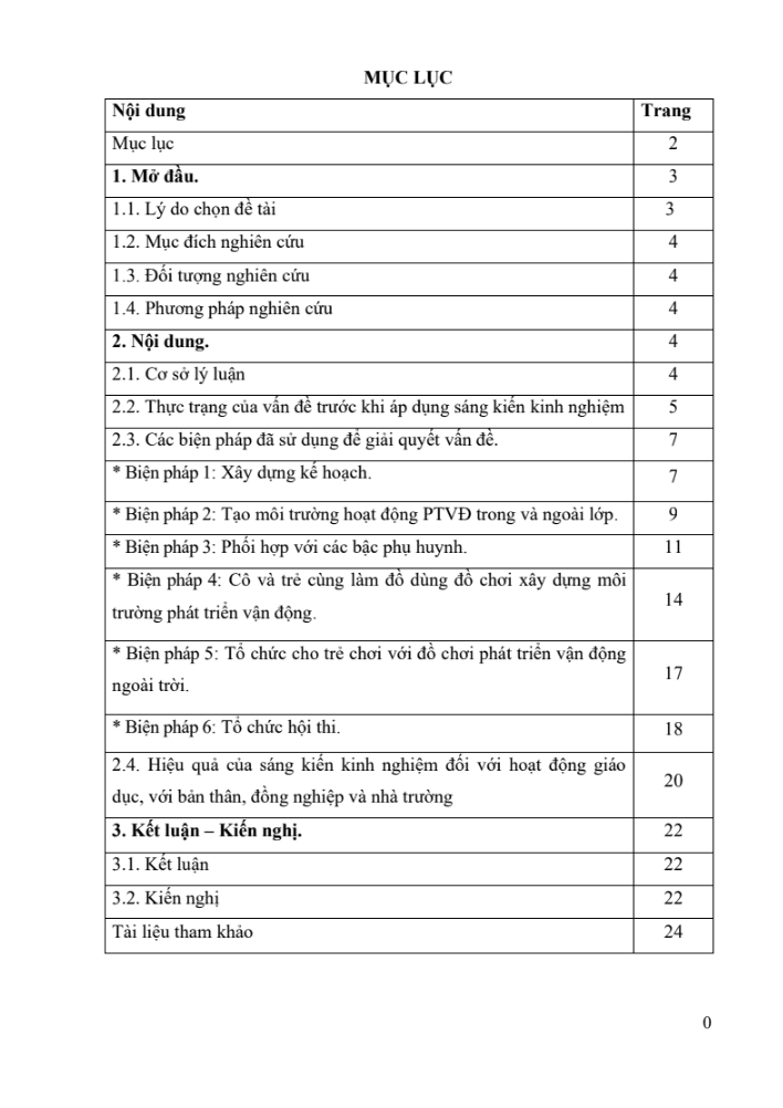 SKKN Một số biện pháp sử dụng nguyên vật liệu sẵn có ở địa phương để xây dựng môi trường phát triển vận động cho trẻ lớp mẫu giáo 5 – 6 tuổi