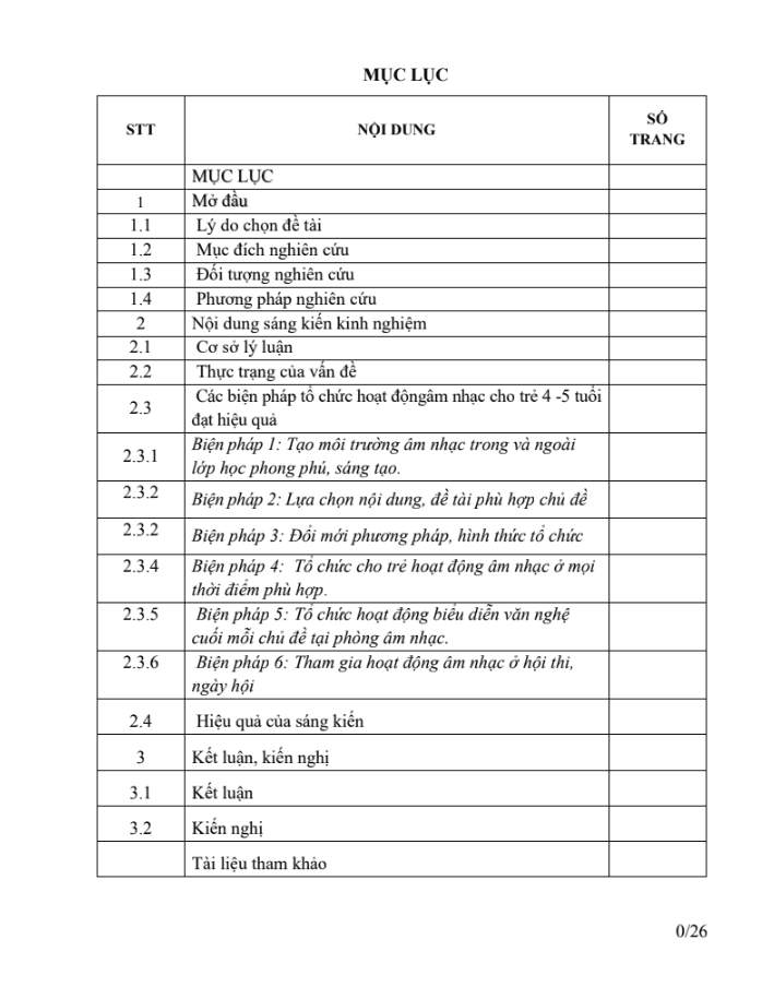 SKKN Một số biện pháp tổ chức hoạt động âm nhạc cho trẻ 4 – 5 tuổi đạt hiệu quả