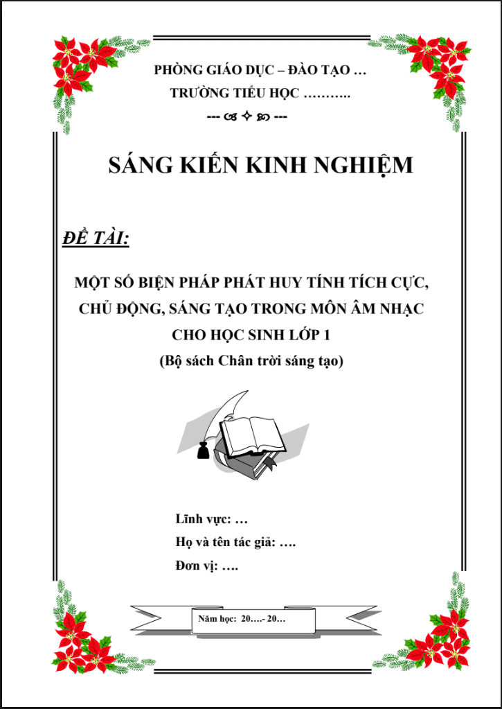 SKKN Một số biết pháp phát huy tính tích cực, chủ động, sáng tạo trong môn âm nhạc cho học sinh lớp 1(Bộ sách Chân trời sáng tạo)